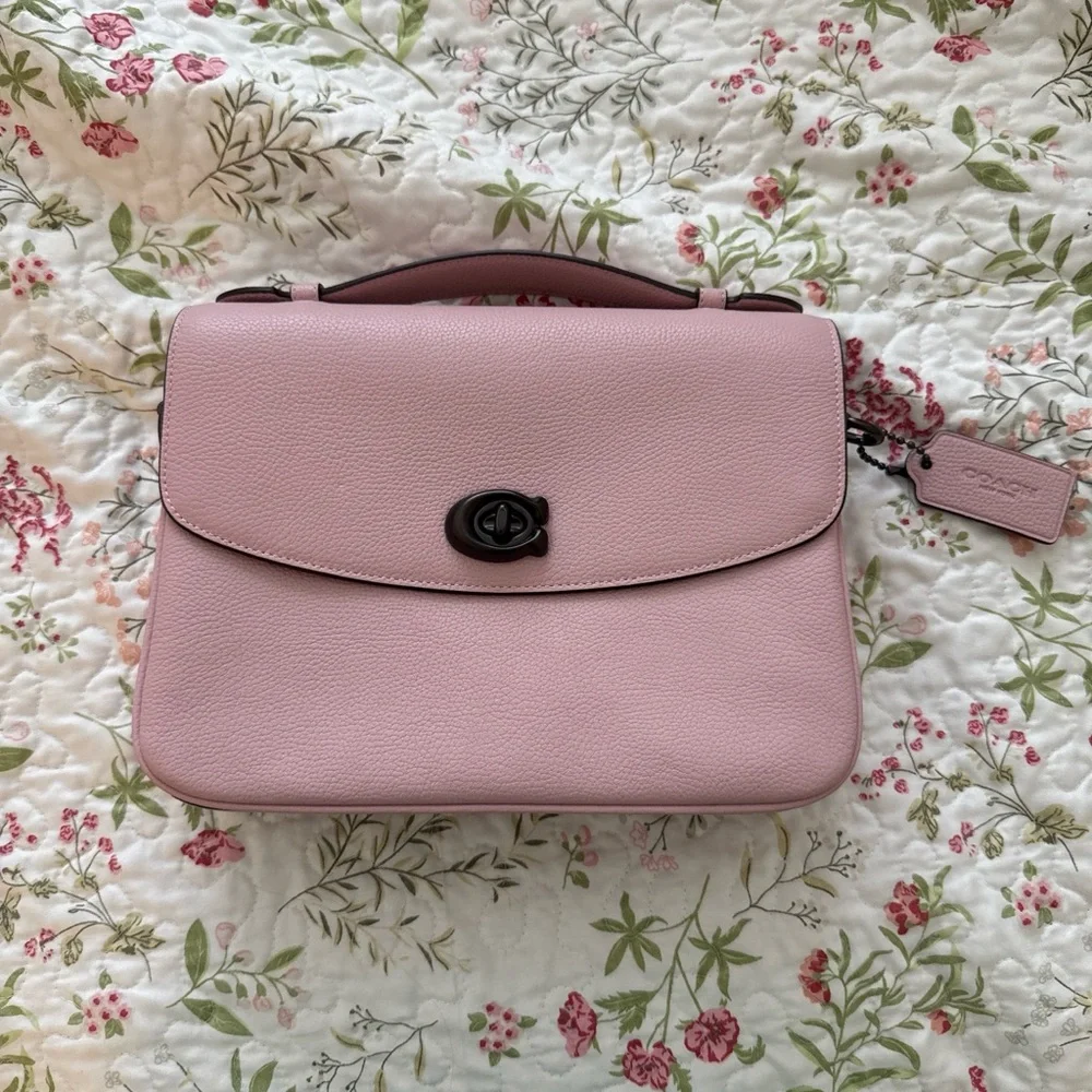Coach Pink Pebbled Leather Turnlock Crossbody - Picture 4 of 10